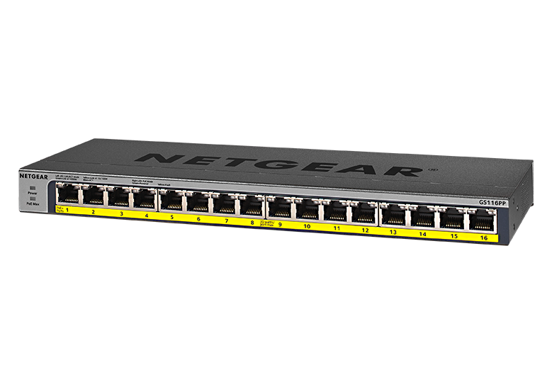 GS116PP | PoE+ Supported Unmanaged Switches | NETGEAR