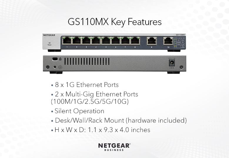 Gigabit with 10-Gigabit/Multi-Gigabit - GS110MX