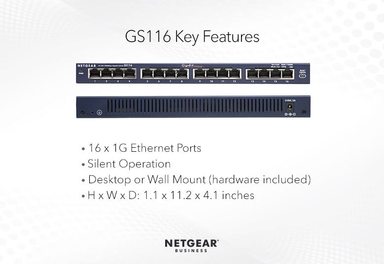 Gigabit 16-port Unmanaged Switch - GS116