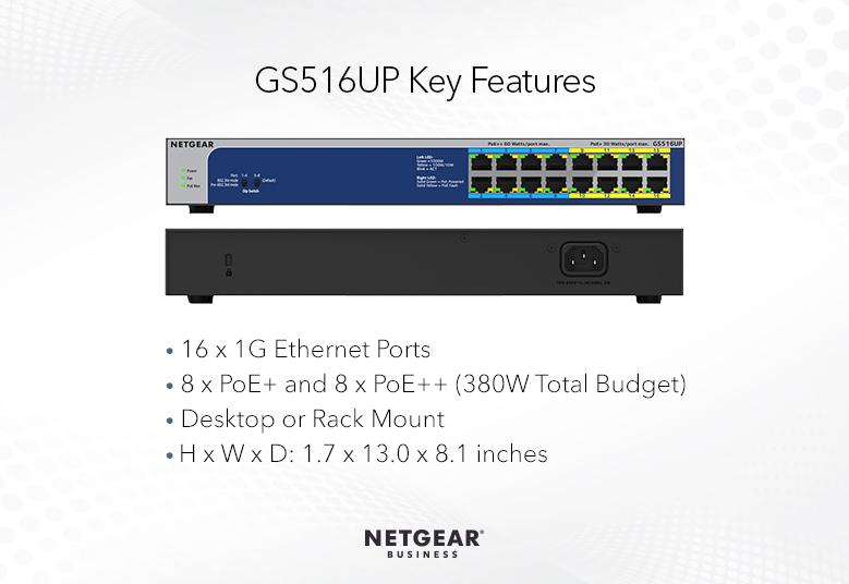 Switches GS516UP Key Features