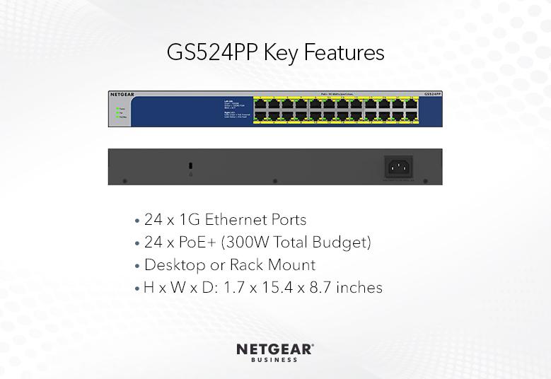 Switches GS524PP Key Features