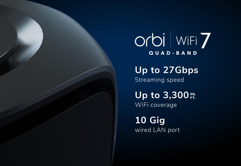Orbi RBE970B Features 3300 sq ft WiFi Coverage, 27 Gbps Streaming Speed