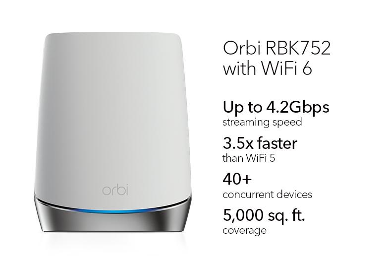 Orbi Tri-Band WiFi 6 Mesh System, 4.2Gbps