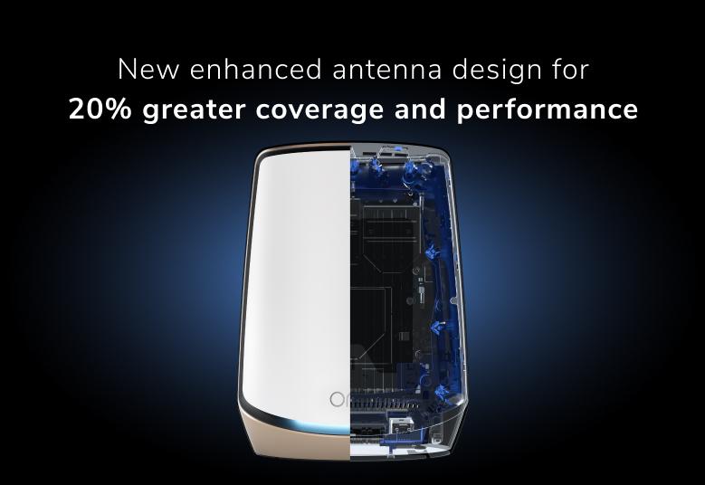 NETGEAR all-new antenna upgrades deliver a stunning 20% boost in performance and coverage.