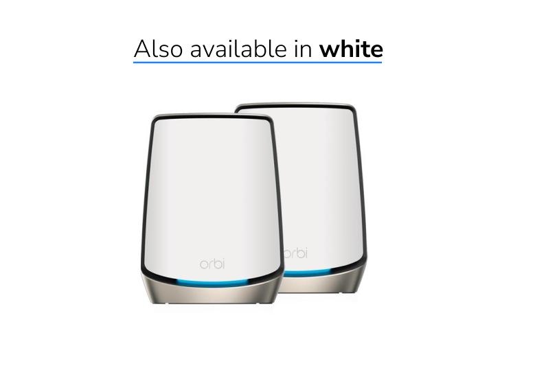 NETGEAR Orbi Tri-Band WiFi 6 Mesh System with 1 Satellite, AX6000 also available in Creative White (RBK862S)