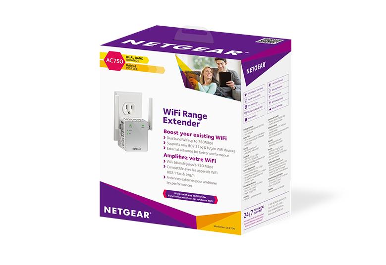 WiFi coverage up 750 Mbps NETGEAR WiFi Range Extender AC750 Dual Band EX3700 