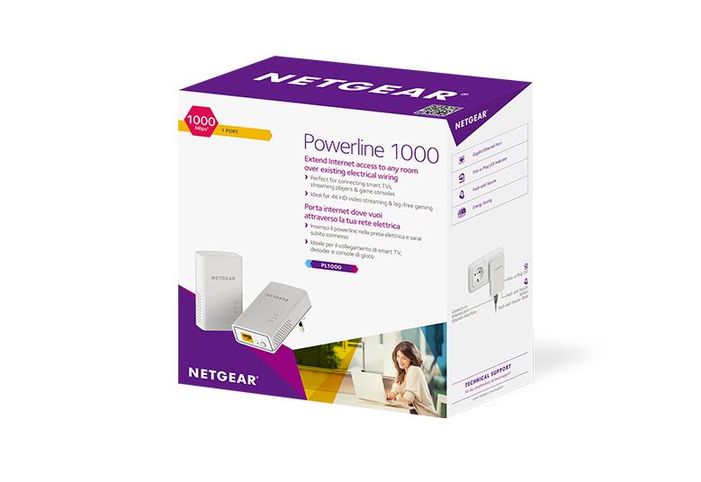 Netgear PLP1000 - Pack de 2 CPL 1000 (prise intégrée) - CPL