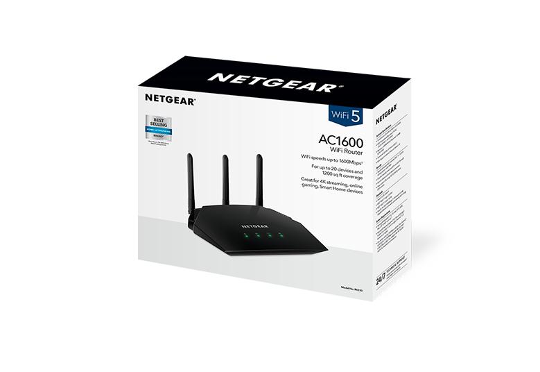 4 x 1G Ethernet and 1 x 2.0 USB Ports R6330 up to 1600 Mbps NETGEAR WiFi Router - AC1600 Dual Band Wireless Speed | Up to 1200 sq ft Coverage & 20 Devices 