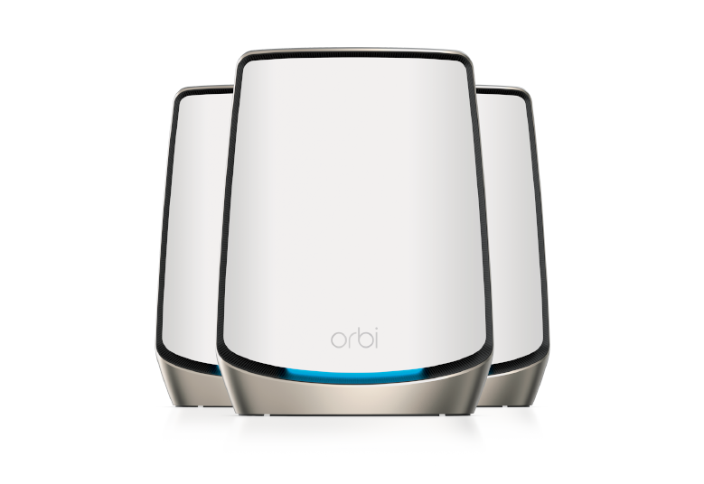 NETGEAR Orbi Tri-Band WiFi 6 Mesh System (RBK863S) with 2 Satellite, AX6000 Creative white