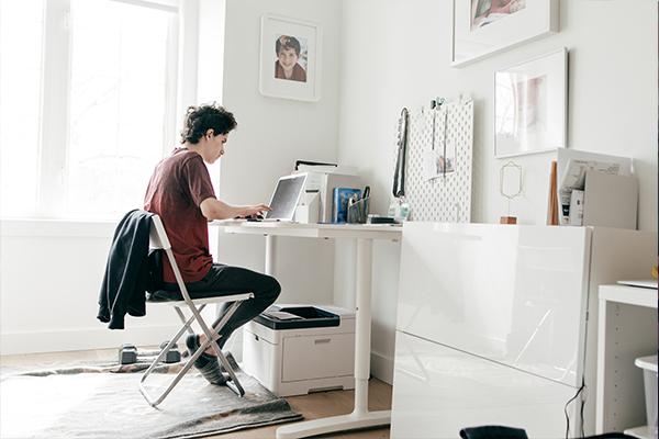 Man working on a computer