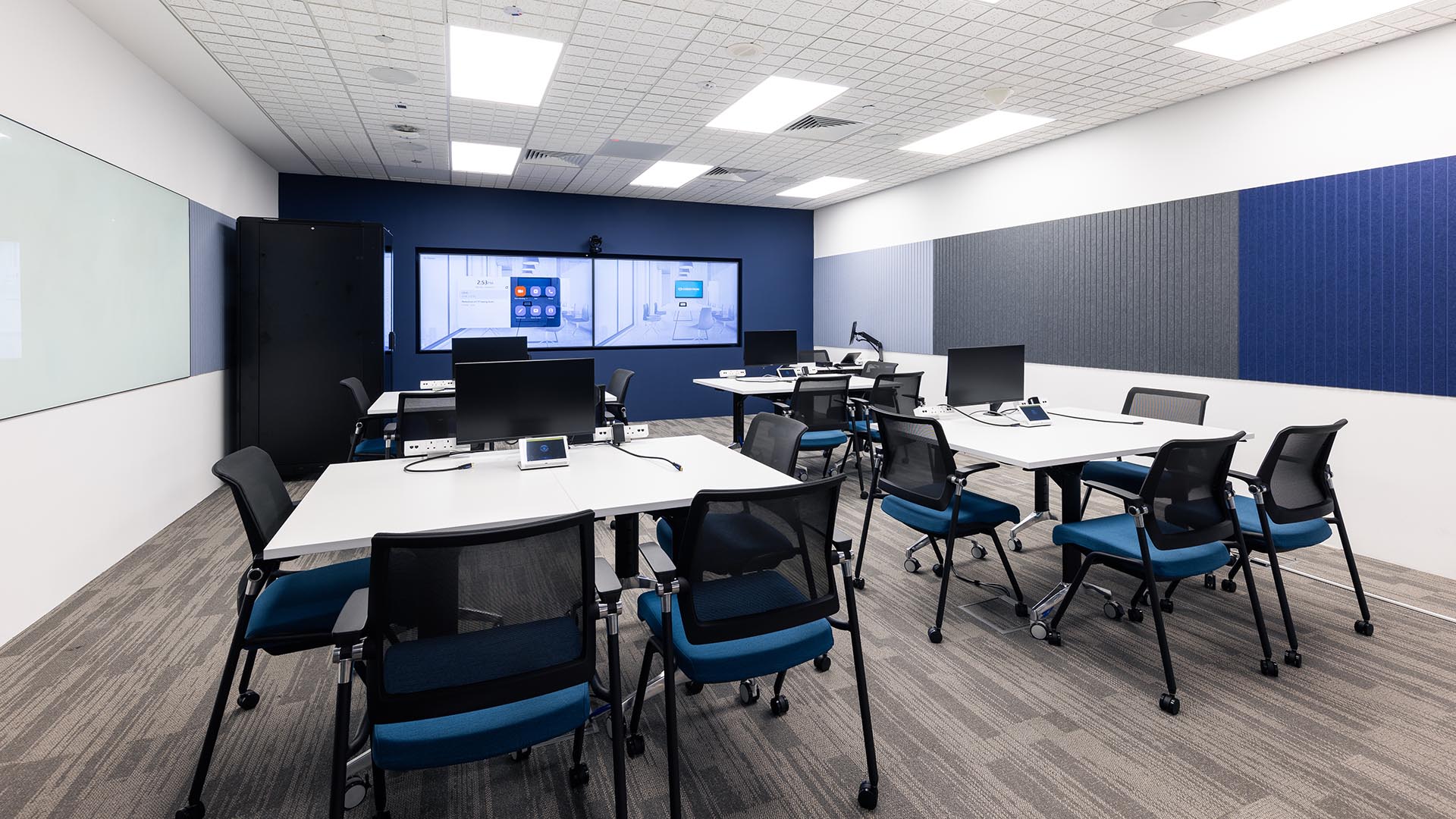 Office with tables and chairs