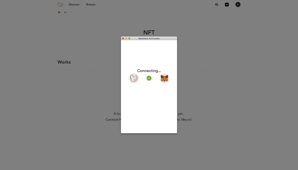 MetaMask Notification Connecting