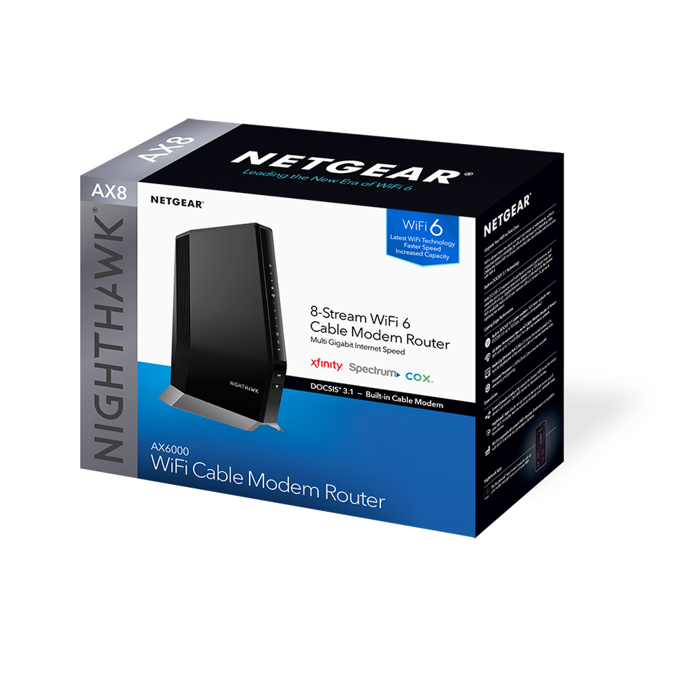 CAX80 8Stream WiFi 6 Cable Modems & Routers NETGEAR