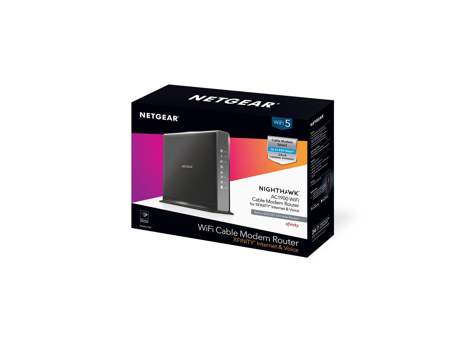 Nighthawk DOCSIS 3.0 1.9Gbps Two-in-one Cable Modem + WiFi Router for Xfinity Internet & Voice - Thumbnail 2