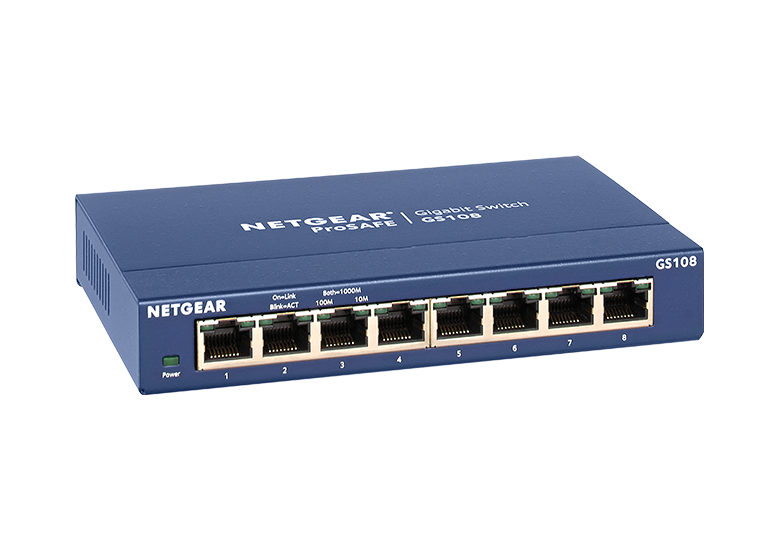 8 Port Gigabit Switch，Unmanaged 10/100/1000Mbps Network Hub Ethernet  Splitter,Plug and Play,Quiet Fanless,for Office and Home Entertainment.