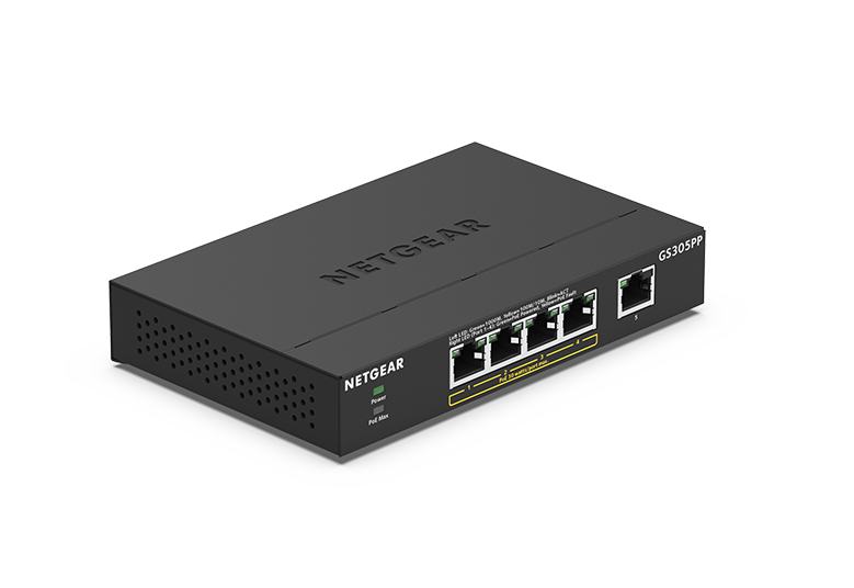 Netgear 5-Port Gigabit Ethernet Unmanaged Switch (Gs305) - Desktop Quiet  Fanless