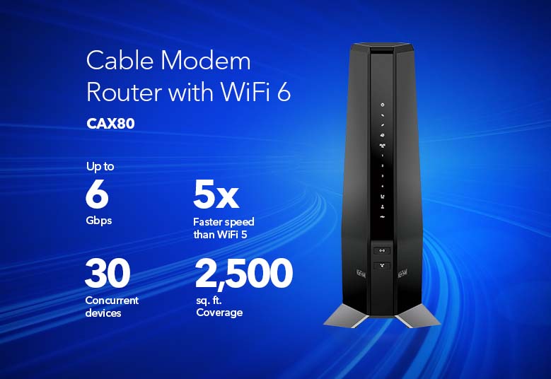 Nighthawk AX8 8-Stream WiFi 6 Cable Modem Router (CAX80) - Thumbnail 5