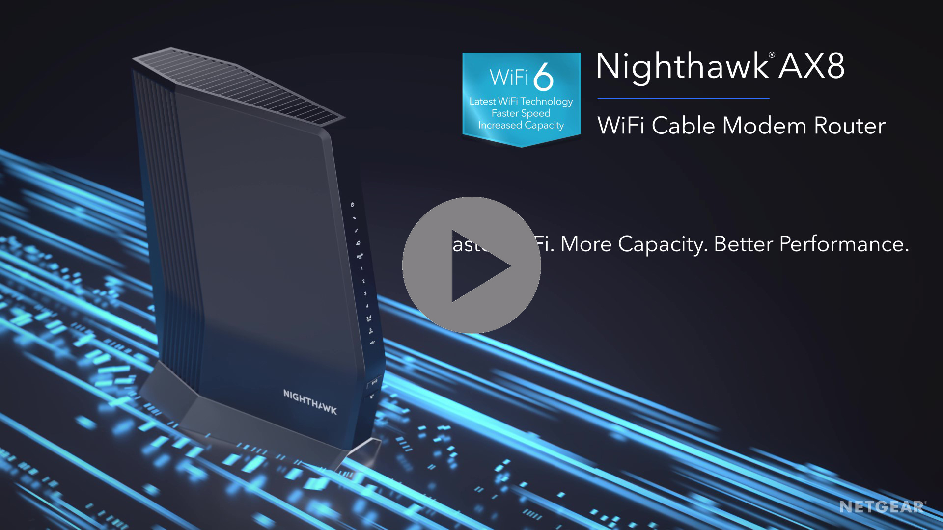 Netgear Nighthawk AX8 8 Stream Wi-Fi 6 DOCSIS 3.1 CAX80-100NAS