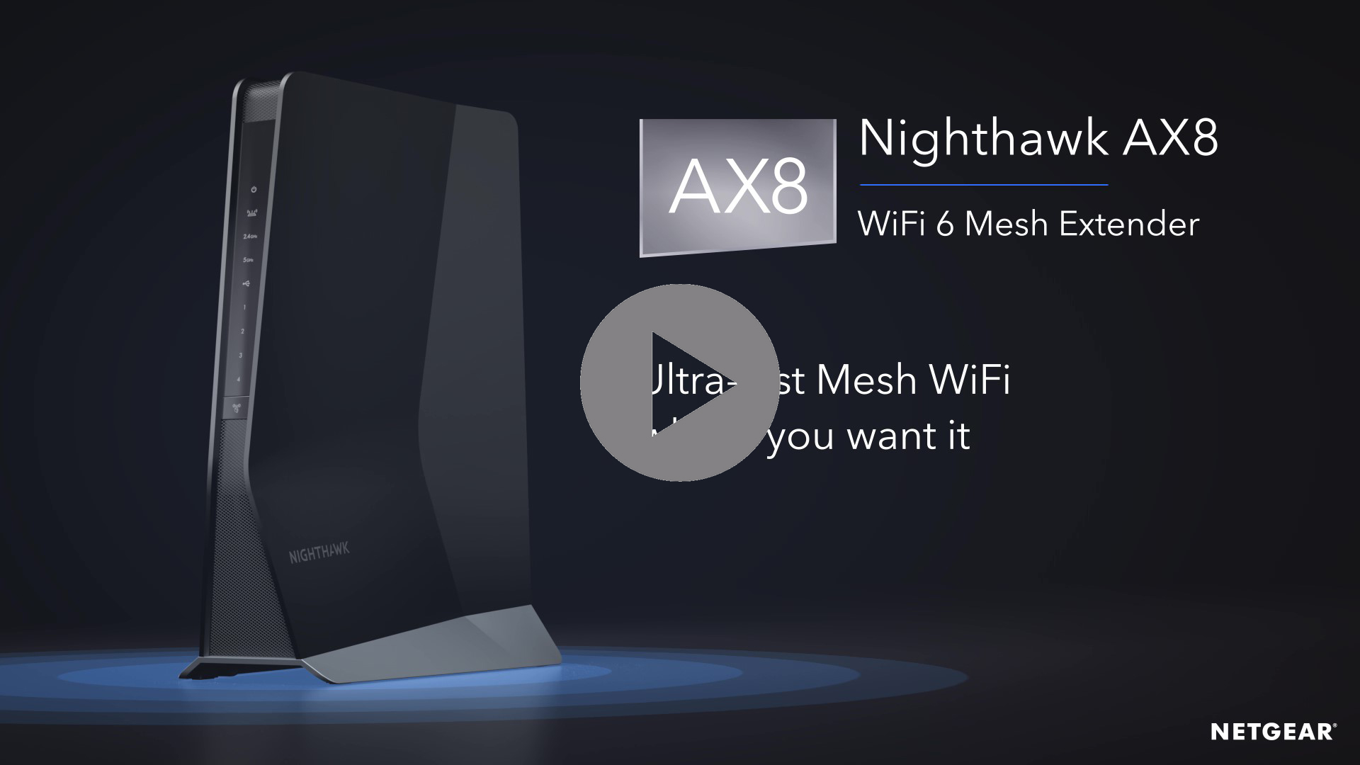 NETGEAR Nighthawk WiFi 6 Mesh Range Extender EAX80 - Add up to