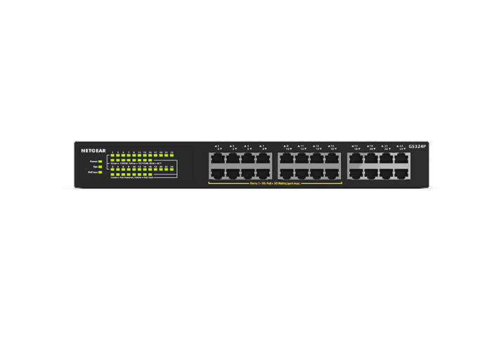 NETGEAR 24-Port Gigabit Ethernet Unmanaged PoE+ Essentials Switch with 16-Ports PoE+ NETGEAR 24-Port Gigabit Ethernet Unmanaged PoE+ Essentials Switch with 16-Ports PoE+