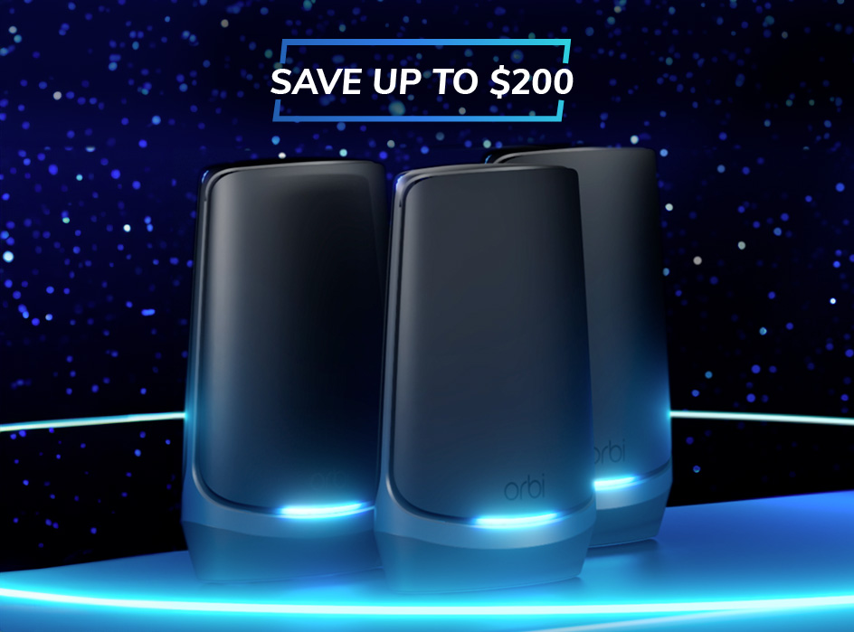 NETGEAR – Orbi AXE10000 Quadband WiFi 6E Mesh System, Internet Security and ProSupport Included