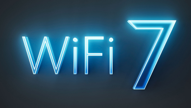 WiFi7 Logo Glowing Blue WiFi 7