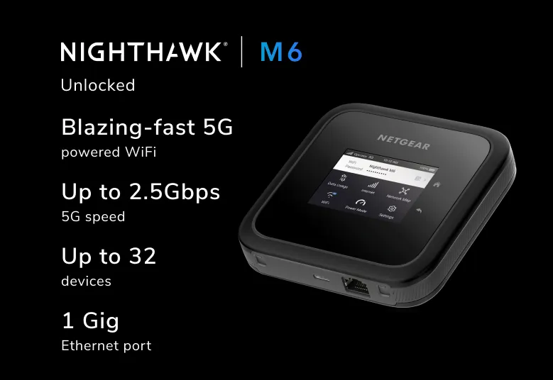 Nighthawk M6 MR6150 Unlocked 5G Mobile Hotspot Router - NETGEAR