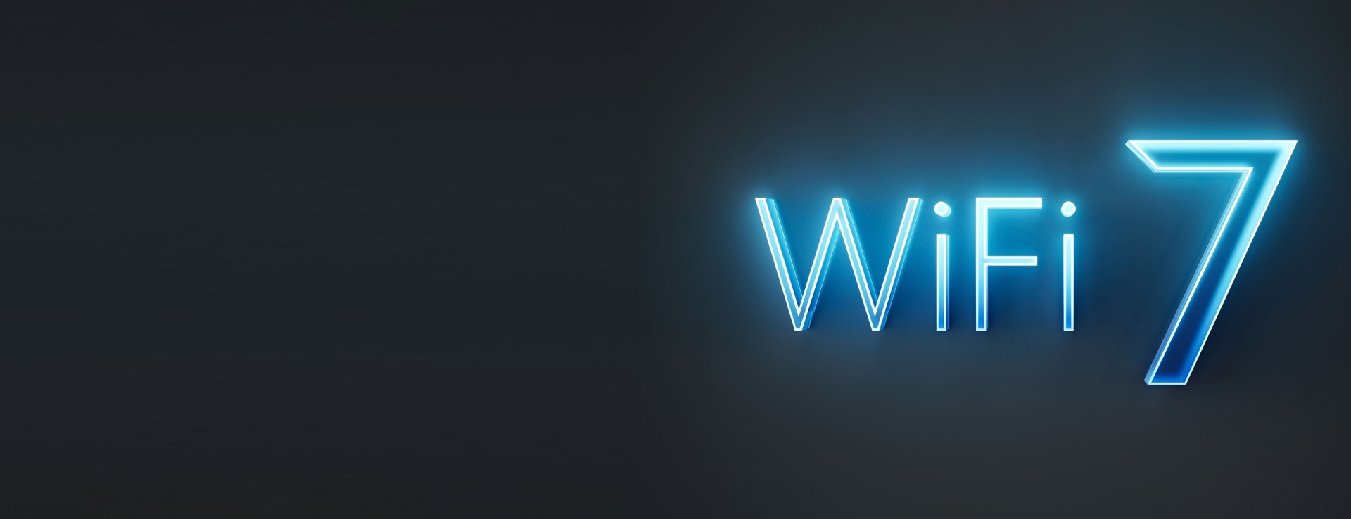 WiFi7 Logo Glowing Blue WiFi 7