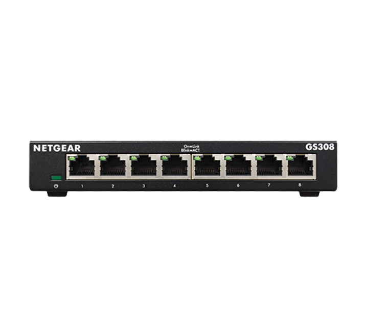 NETGEAR 8-Port Gigabit Ethernet Unmanaged Switch Desktop Plug-and-Play Fanless Internet Splitter GS308 Sturdy Metal 
