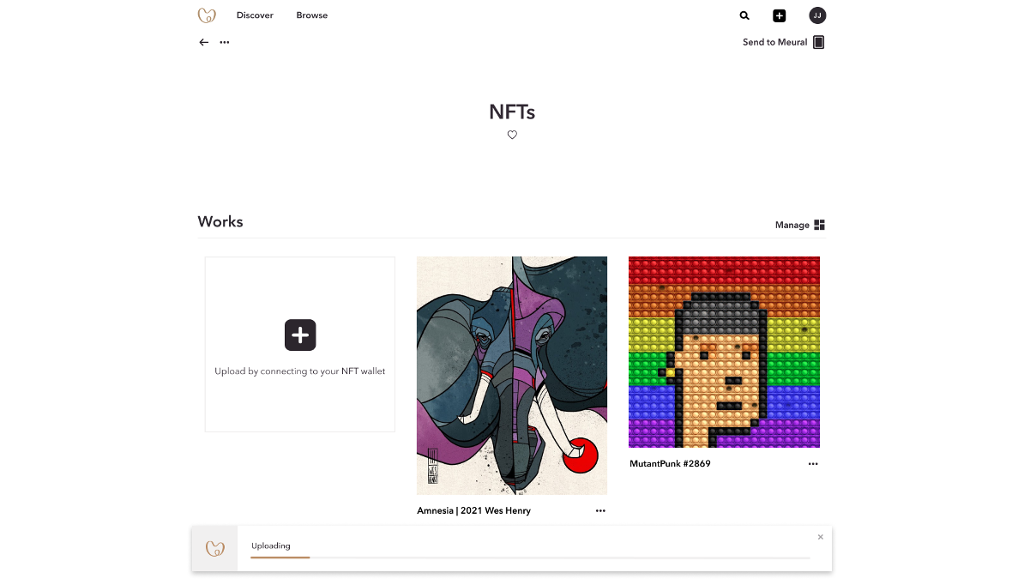 NFT-crypto-wallets-on-meural-NFTs-uploading-image