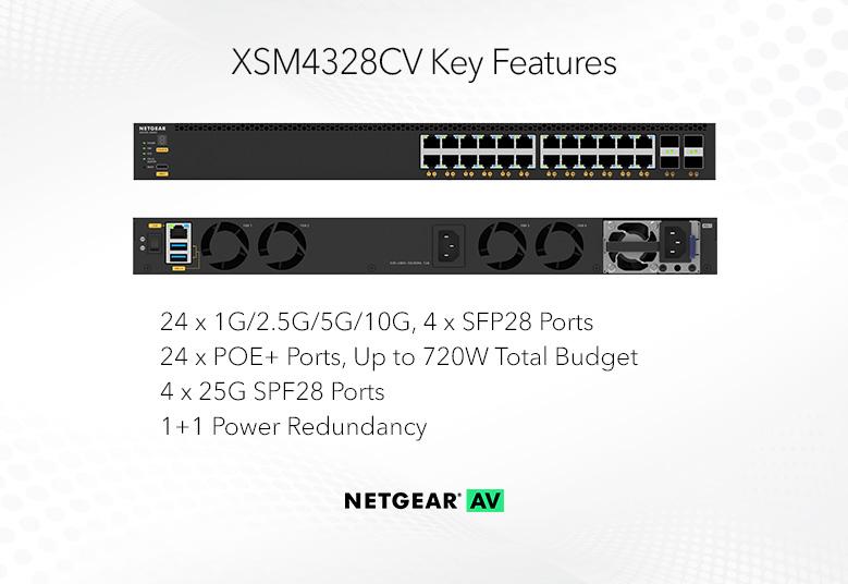 XSM4328CV 24 Port PoE Multi Gig SFP28 Switch NETGEAR AV M4350 XSM4328CV 24 Port PoE Multi Gig SFP28 Switch NETGEAR AV M4350