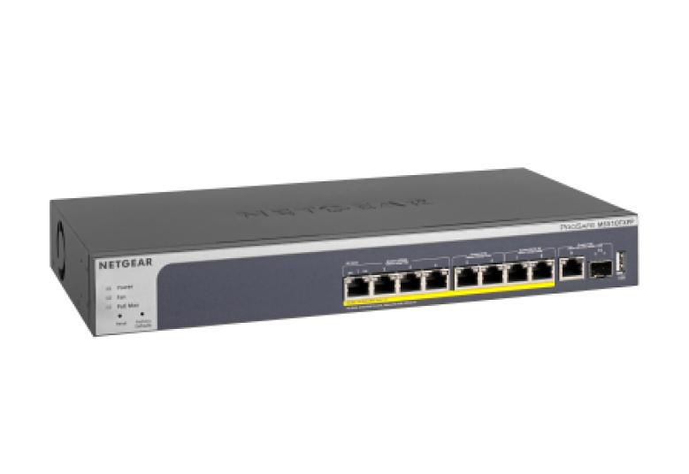 NETGEAR MS510TXPP 10-Port Multi-Gigabit/10G LAN PoE Switch Smart Managed Pro mit 8x PoE+ 180W, 1x 10G-SFP+, Desktop- oder Rack-Montage