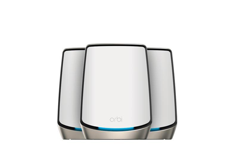 NETGEAR Orbi Tri-Band WiFi 6 Mesh System (RBK863S) with 2 Satellite, AX6000 with 1 year Netgear Armor included Creative white