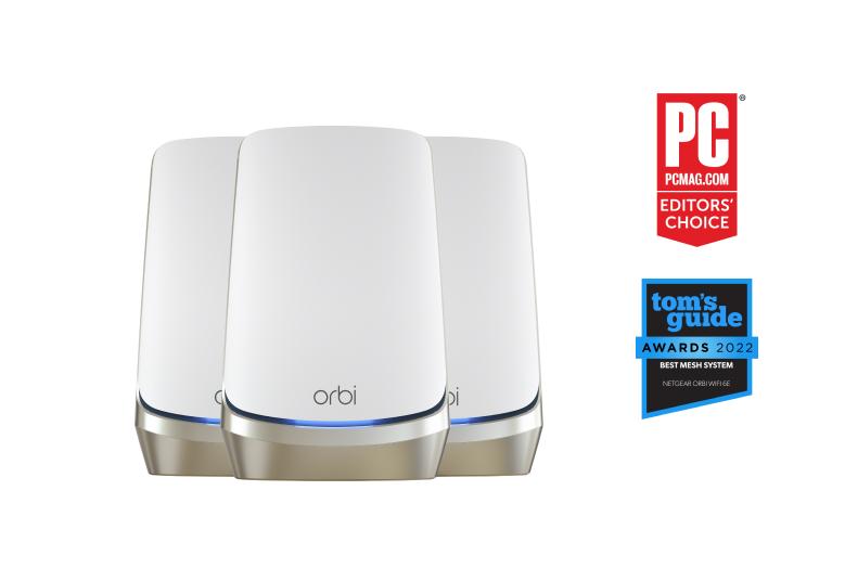 Orbi RBKE963 White, PC EDITORS CHOICE,  TOMS GUIDE BEST MESH SYSTEMS 