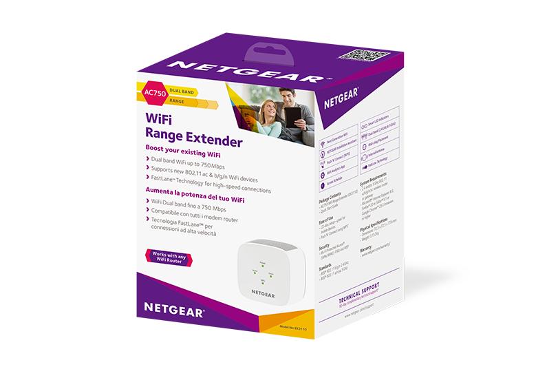 Netgear Répéteur wifi Dual Band 750 Mbit/s - Booste le signal wifi