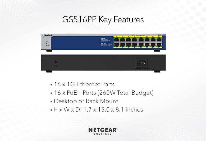 Switches GS516PP Key Features