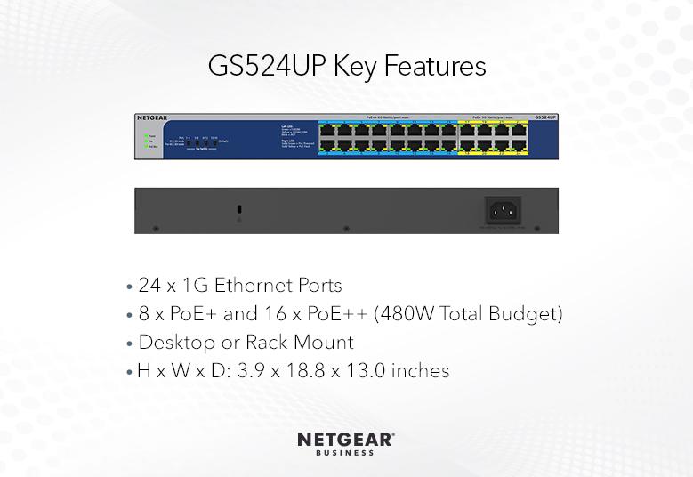 Switches GS524UP Key Features