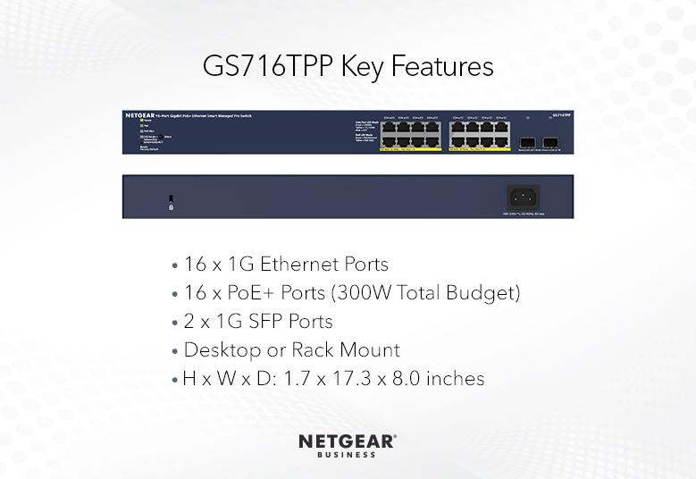 Switches GS716TPP Key Features