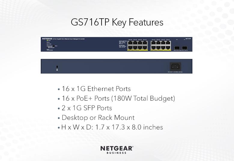 Switches GS716TP Key Features