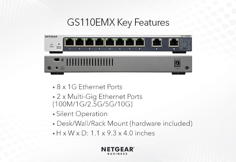 GS110EMX | 10G/マルチギガ | アンマネージプラス | スイッチ | 法人向け | NETGEAR