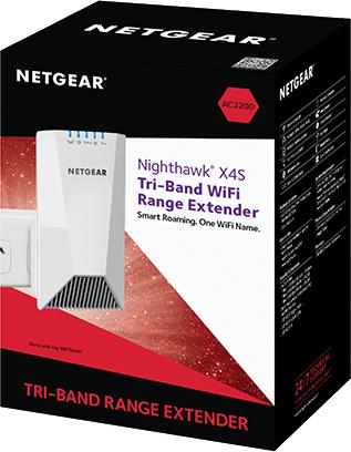 NETGEAR Nighthawk Mesh X4S AC2200 WiFi Mesh Extender Build your own whole home mesh WiFi to eliminate dead zones EX7500 