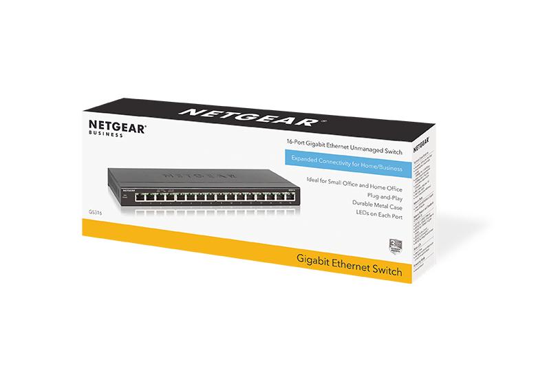 NETGEAR GS316 16-Port Gigabit Ethernet Desktop Switch 