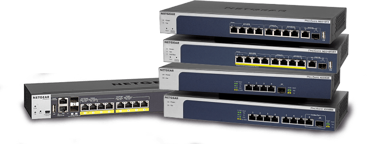 Multi-Gigabit-technologie met 5 snelheden